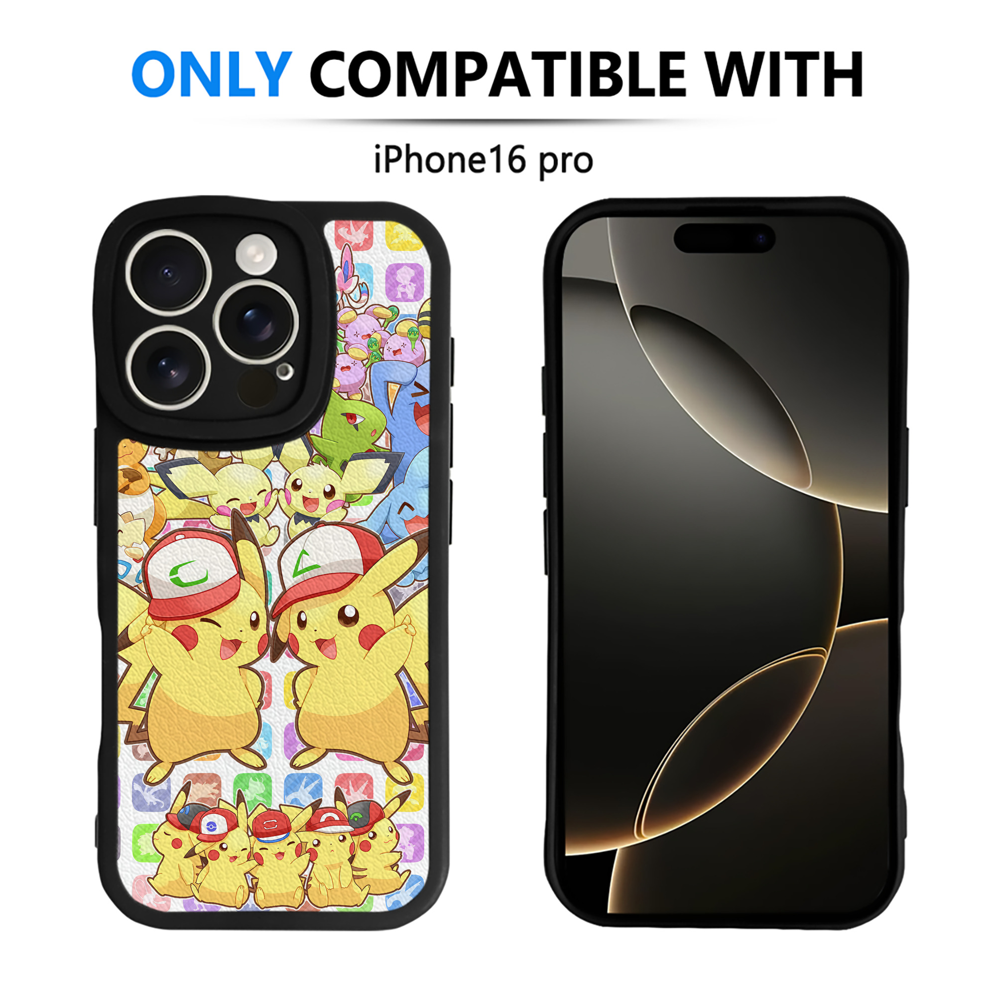 （画像用） ポケットモンスター Pokémon 【iPhone 16シリーズ対応】シリコンスマホケース（レザー調） 材質：シリコン